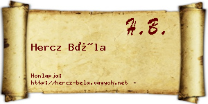 Hercz Béla névjegykártya